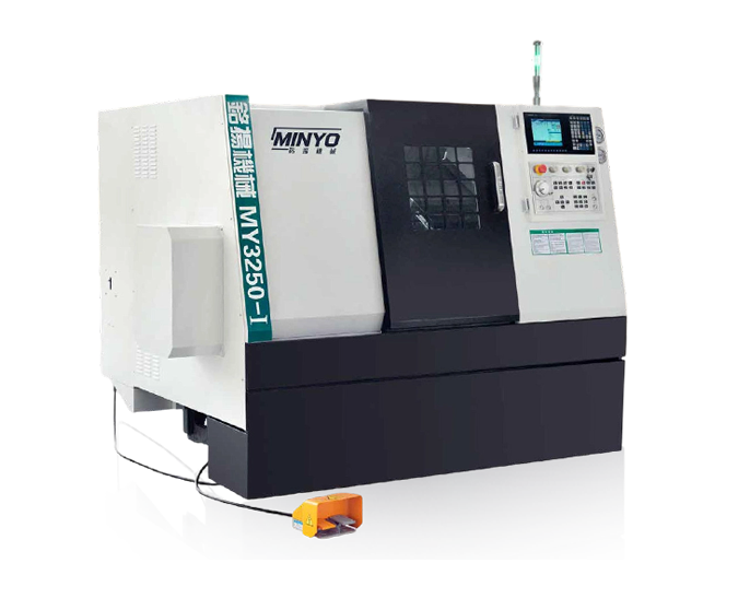 Horizontal CNC lathe with linear guideway,  one-body slant structure